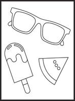 Summer Coloring Pages for Kids vector