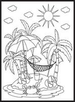 Summer Coloring Pages for Kids vector