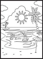 Summer Coloring Pages for Kids vector