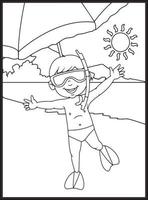 Summer Coloring Pages for Kids vector