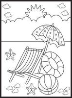 Summer Coloring Pages for Kids vector