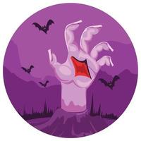 Zombie hand halloween festival beautiful illustration vector