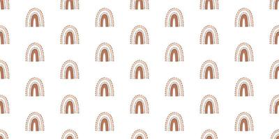 cute childish seamless pattern with boho rainbows, fairy wallart, textile vector