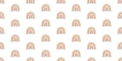 cute childish seamless pattern with boho rainbows, fairy wallart, textile vector