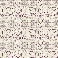 seamless mothers day pattern, I love you mom, mommy,mama ever, Lettering words with heart mother day Repeating Pattern, Happy Mothers day gift seamless word pattern,textiles fabric pink background vector