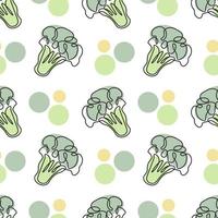 sin costura modelo de verduras, lineal resumen brócoli con pastel colores en un blanco antecedentes. fondo, imprimir, textil, vector