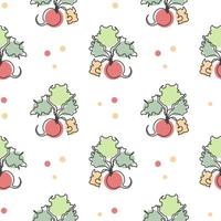 Seamless pattern of vegetables, linear abstract radishes with pastel colors on a white background. Background, print, textile, vector