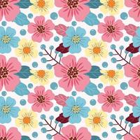 Sweet Flowers and Leave Seamless Pattern for Fabric Textile Wallpaper vector