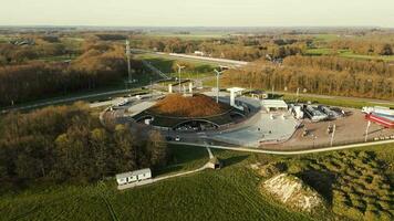 Aerial view of hydrogen refueling station infrastructure video