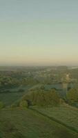 Aerial view of scenic green landscape video
