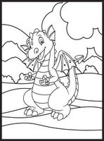 Dragon Coloring Pages for Kids vector