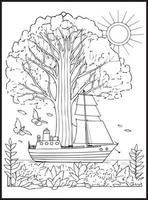 Summer Coloring Pages for kids vector