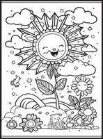 Summer Coloring Pages for kids vector