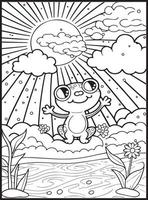Summer Coloring Pages for kids vector
