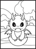 Dragon Coloring Pages for Kids vector