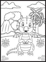 Dragon Coloring Pages for Kids vector