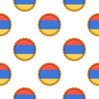 Pattern cookie with flag country Armenia in tasty biscuit vector