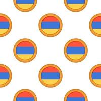 Pattern cookie with flag country Armenia in tasty biscuit vector
