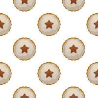 patrón de galletas caseras de diferentes sabores en galletas de pastelería vector