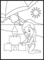 Summer Coloring Pages for Kids vector