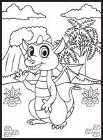 Dragon Coloring Pages for Kids vector