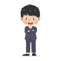 business man standing with crossed arms vector