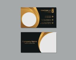 Luxury business card template in golden and black colors vector