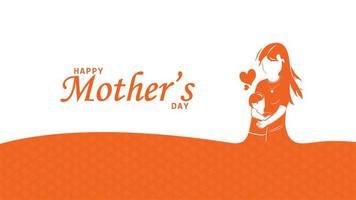 Happy mother's day greeting animation. Motion text template with orange color. Animated mother's day background. vector