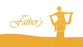Happy father's day greeting animation. Motion text template with yellow color. Animated father's day background. vector