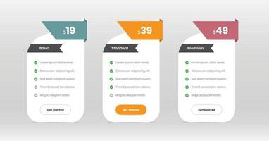 minimalista moderno fijación de precios comparación mesa con resumen formas vector