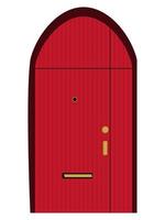 entrance vintage door of red color from boards for a country house vector