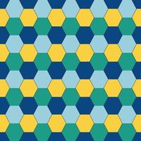 seamless pattern of shapes of hexagons of different colors on a black background for fabric, paper, wallpapers, backgrounds vector