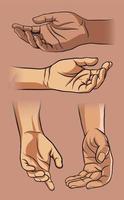 a set of hands lying illustrations vector