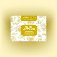 HONEY CHAMOMILE SOAP Packaging Flower Vector Template