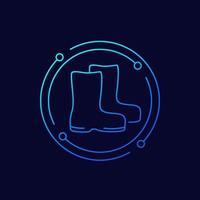 rain boots icon, linear design vector