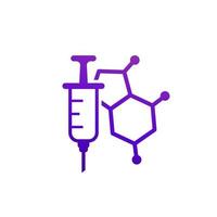 hormone therapy icon with a syringe vector