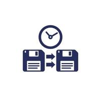 backup time icon with floppy disks vector