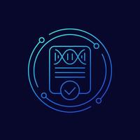 DNA test result icon, linear design vector