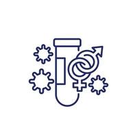 STD testing line icon on white vector