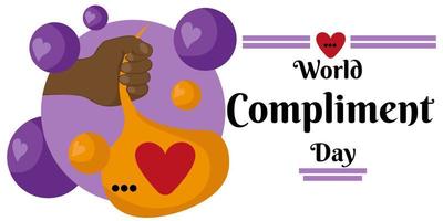 World Compliment Day, Horizontal banner design for theme decoration vector
