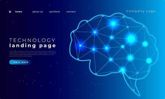 Artificial intelligence landing page template vector. vector