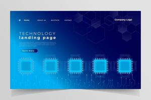 Artificial intelligence landing page template vector. vector