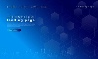 Modern technology landing page template vector. vector