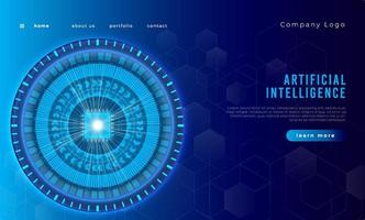Artificial intelligence landing page template vector. vector