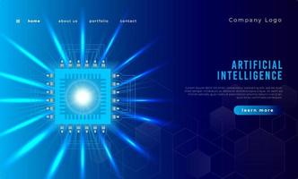 Artificial intelligence landing page template vector. vector