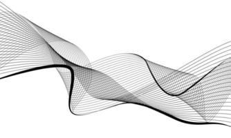 Abstract black line curve wave woven on white background luxury vector