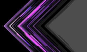 Abstract purple black grey arrow cyber circuit pattern direction geometric on white futuristic technology design modern creative background vector