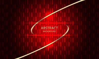 Abstract gold lines wave curve shiny effect on red metallic texture design modern luxury futuristic background vector
