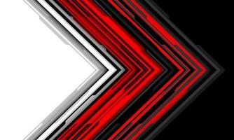 Abstract red black grey arrow cyber circuit pattern direction geometric on white futuristic technology design modern creative background vector