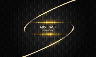 Abstract gold lines wave curve shiny effect on dark grey metallic texture design modern luxury futuristic background vector